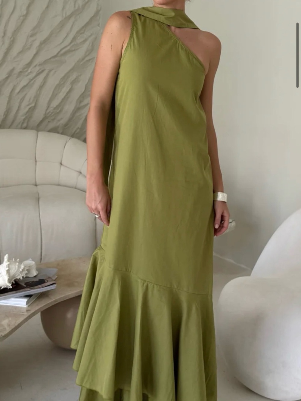 Green Ruffled Maxi - Picture 2 of 6